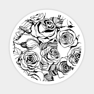 Hand drawn roses pattern Magnet